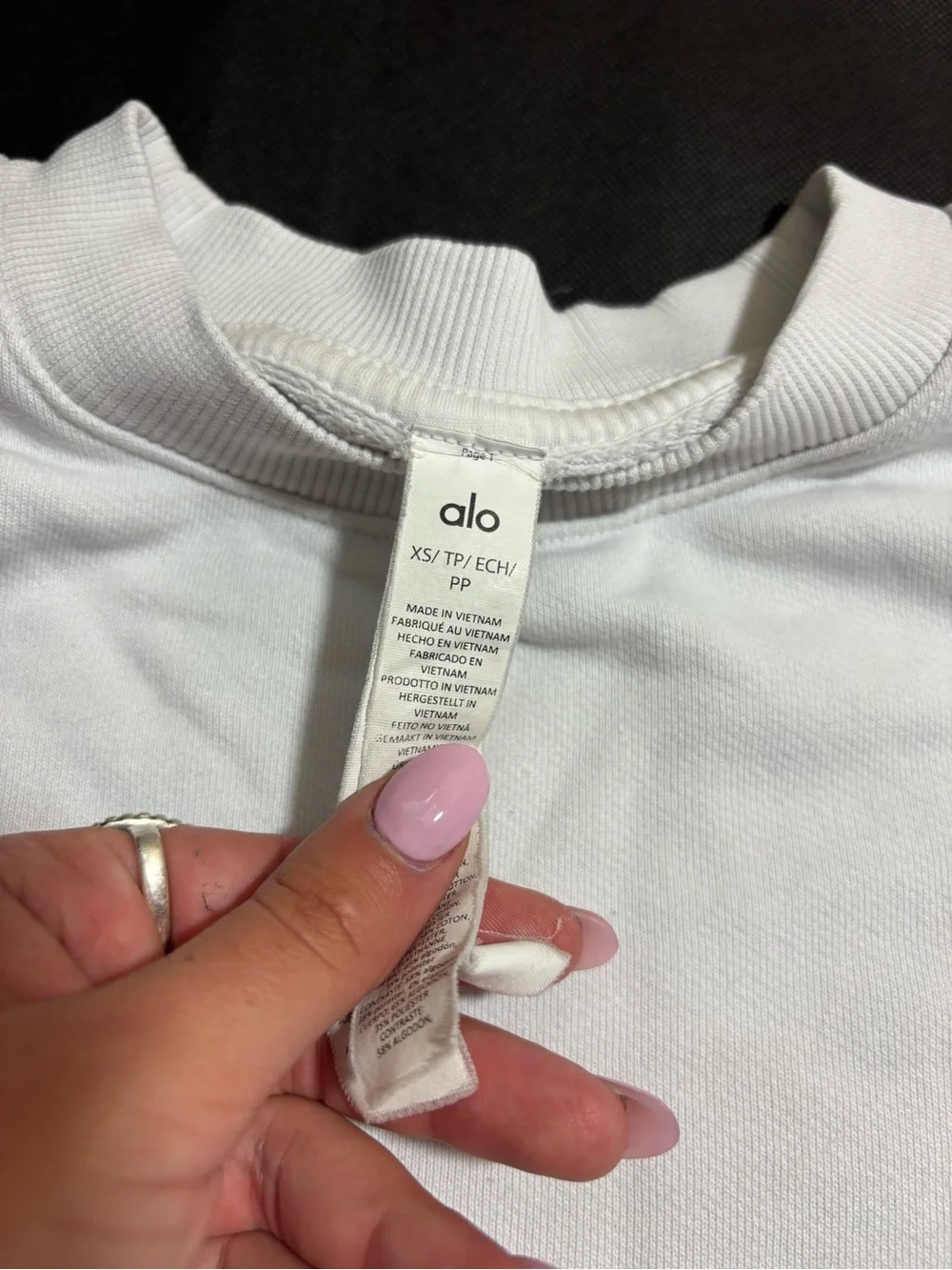 Alo Accolade Crew Neck White Size XS